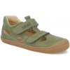 Barefoot dětské sandály Koel - Bep Medium Napa Velcro Olive zelené
