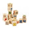 Hračka drevené farebné kocky L 18ks