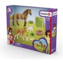 Schleich 42432 Set žriebä a Quarter kôň so šteniatkom a doplnkami