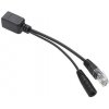 PoE pasívny rozdeľovač RJ45 48V DC súosý konektor - samica