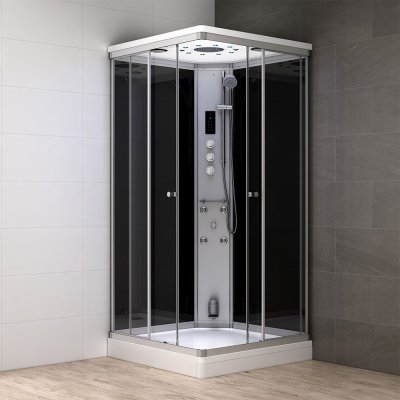 M-SPA - Čierny hydromasážny sprchovací box a parná sauna 100 x 100 x 217cm  od 2 863 € - Heureka.sk
