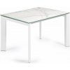Rozkladací jedálenský stôl s prídavnou doskou s doskou v dekore mramoru 80x120 cm Axis – Kave Home