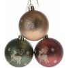 Sada vianočných ozdôb London mat, 3 ks, 6 cm, plast