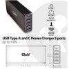 Club 3D nabíječka, USB-C PD, 4xUSB-A, 111W, čierna