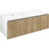 Sapho LOREA skrinka s umývadlom 121x46x51,5cm (90+30cm), ľavá, dub Alabama/biela matná LE090-2231-L-02