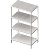 Skladový regál police gretingové 1400x700x1800 mm | STALGAST, 981897140 inox