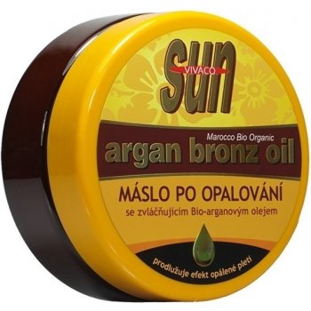 VivacoSun Argan oil maslo po opaľovaní so zlatými rozjasňujúcimi glitrami 200 ml