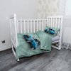 Sablio Mikroplyšové detské obliečky do postieľky Mini sedan Zelené pozadie - 100x135 / 40x60