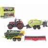 Teddies Sada farma traktor s príslušenstvom 4ks kov/plast mix druhov v krabici 21x15x6cm