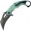KUBEY Wrath Blackwashed Sandvik 14C28N Blade Jade G10 Linerlock KU261K