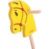 Bigjigs Toys Koníček na tyči žltý - poškodený obal