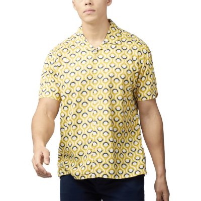 Ben Sherman Retro Geo print shirt sunflower