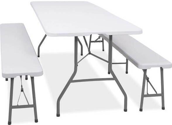 SPRINGOS GF0099 Skladací stôl 180x74x74 cm s lavicami