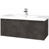 Dreja Kúpeľňová skrinka BONO SZZ 100 (umývadlo Harmonia) - D16 Tmavý betón / Úchytka T34 - nerez / D16 Tmavý betón