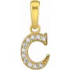 Silvego Zlatý prívesok písmeno C zo žltého zlata s Brilliance Zirconia FNN22195C
