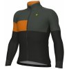 ALÉ Cyklistická zateplená bunda - PR-E GEOMETRIC - čierna/šedá/oranžová S