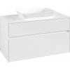 VILLEROY & BOCH Collaro závesná skrinka pod umývadlo na dosku (umývadlo v strede), 2 zásuvky, 1000 x 500 x 548 mm, Glossy White, C10900DH