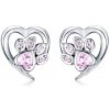 Linda's Jewelry Strieborné napichovacie náušnice Love Pets Pink Ag 925/1000 IN153 +Darčeková krabička zdarma +Silikónová ochranná zarážka zdarma