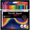 Vláknový fix s flexibilným štetcovým hrotom STABILO Pen 68 brush ARTY - 24 ks sada
