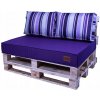 Golden Garden Paletové sedenie GG24 podsedák a vankúš 120cm x 80cm x 15cm Fialová s pásikmi
