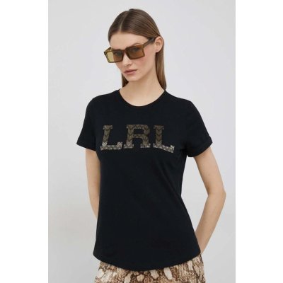 Lauren Ralph Lauren Bavlnené tričko čierna