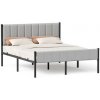 Kovová manželská posteľ 160 cm RMB975G01 sivá