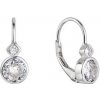 Evolution Group strieborné náušnice detské okrúhle so zirkónmi 11479.1 crystal