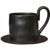 Ferm Living Hrnek Flow s podšálkou, black