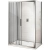 AFTER COMBI 130x80 Clear Sprchovací kút s trojdielnymi posuvnými dverami a pevnou bočnicou