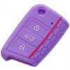 Silikónový obal GARO pre kľúč Škoda, VW, Seat fialový (3-tlačidlový)