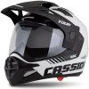 Enduro prilba CASSIDA Tour 2.0 Dual čierno/biela, čierny matný kšilt S