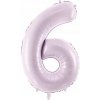 PartyDeco Fóliový balón narodeninové číslo 6 svetlofialový 72 cm
