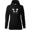 Mačka mňau - Mikina dámská Cape s kapucí - XL ( Čierna )