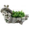 Dekorácia MagicHome Gecco, Slimák s kvetináčom, magnesia, 46x22x28 cm