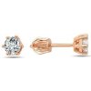 Lillian Vassago Zlaté náušnice so zirkónom 4,3 mm, na skrutku LLV98-GER161Š Farba zlata Ružová