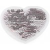 Nažehlovačka srdce s obojstrannými flitrami - 10 ks 2 strieborná púdrová