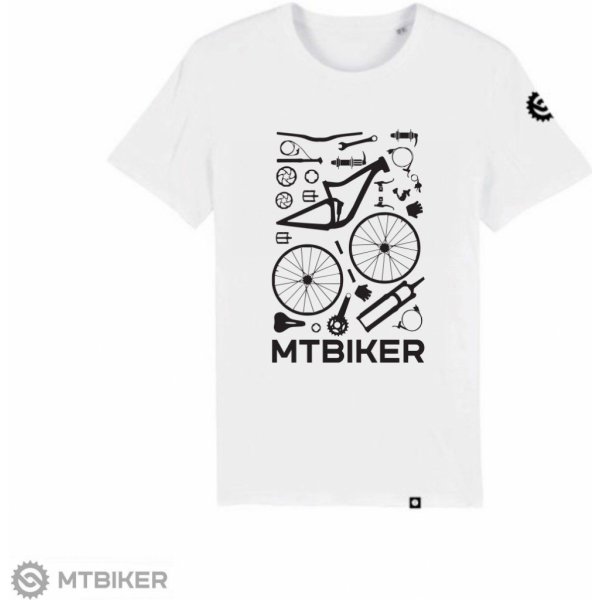 Pánske tričko MTBiker Komponenty MTB tričko biele