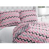 Biante Bavlnené posteľné obliečky Sandra SA-377 Ružovo-sivo-čierne cik-cak pásiky Jednolôžko 140x200 a 70x90 cm
