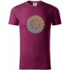 Mandala zelenožlutá - Tričko z organickej bavlny - XL ( Fuchsiová )