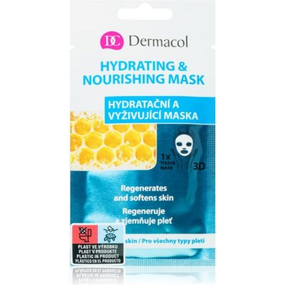 Dermacol Hydrating & Nourishing Mask textilná 3D hydratačná a vyživujúca maska 15 ml