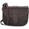 Tmavoprešívaná kožená crossbody kabelka „Fame“ hnedá