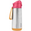 Termofľaša na pitie so športovým náustkom b.box - ružová/oranžová 500 ml