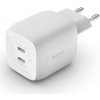 Belkin 45W Dual USB-C GaN PD Wall Charger with PPS - White WCH011vfWH