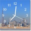 Sklenené hodiny štvorcové Mesto dubaj 30x30 cm