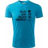 Stolný tenis - eat sleep - Pánske tričko Fantasy športové - XL ( Svetlý tyrkys )