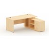 Kancelársky stôl so skrinkou MIRELLI 160x160 cm, pravý, breza
