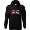 Britská vlajka stará - Mikina pánska Cape s kapucňou - 2XL ( Čierna )