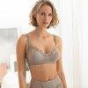 Podprsenka Rima zn. ConfidenceLingerie®z mikrovlákna a vyšívaného tylu, bez kostíc hnedosivá 090 Blancheporte