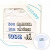Body s potlačou New Baby 50% MAMIČKA + 50% Otecko - 100% JA modré - darčekové balenie, 80 (9-12m)