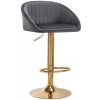 Barová stolička zamatová QS B 16 G šedá
